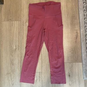Lululemon cropped pink leggings